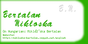 bertalan mikloska business card